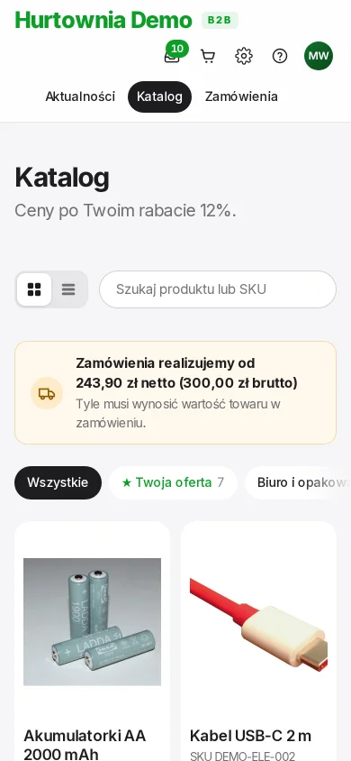 Demo na telefonie