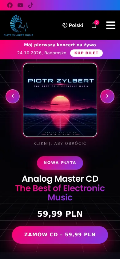 Strona główna piotrzylbert.com na telefonie